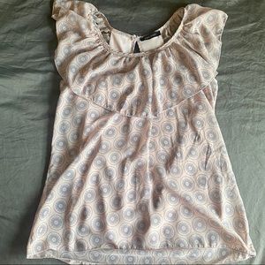 Pink  with Grey Print Sleeveless Top